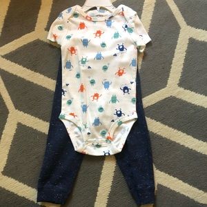Monster onesie hoodie and pants set